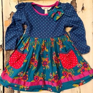 Matilda Jane Blue and Pink Floral Kids Dress